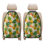 Beige Zebra Pineapple Pattern Print Car Seat Organizers