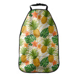 Beige Zebra Pineapple Pattern Print Car Seat Organizers