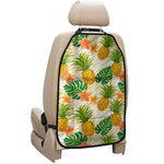Beige Zebra Pineapple Pattern Print Car Seat Organizers