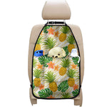 Beige Zebra Pineapple Pattern Print Car Seat Organizers