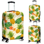 Beige Zebra Pineapple Pattern Print Luggage Cover GearFrost