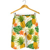 Beige Zebra Pineapple Pattern Print Men's Shorts