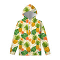 Beige Zebra Pineapple Pattern Print Pullover Hoodie