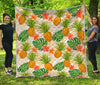 Beige Zebra Pineapple Pattern Print Quilt