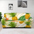 Beige Zebra Pineapple Pattern Print Sofa Cover