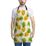 Beige Zig Zag Pineapple Pattern Print Apron