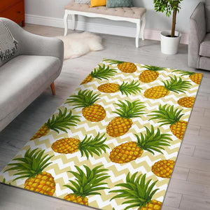 Beige Zig Zag Pineapple Pattern Print Area Rug GearFrost