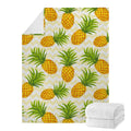 Beige Zig Zag Pineapple Pattern Print Blanket