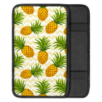 Beige Zig Zag Pineapple Pattern Print Car Center Console Cover