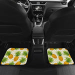 Beige Zig Zag Pineapple Pattern Print Front and Back Car Floor Mats