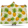 Beige Zig Zag Pineapple Pattern Print Hooded Blanket