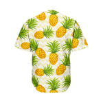 Beige Zig Zag Pineapple Pattern Print Men's Baseball Jersey