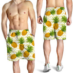 Beige Zig Zag Pineapple Pattern Print Men's Shorts