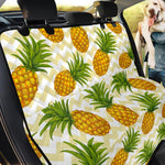 Beige Zig Zag Pineapple Pattern Print Pet Car Back Seat Cover