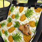 Beige Zig Zag Pineapple Pattern Print Pet Car Back Seat Cover