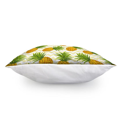 Beige Zig Zag Pineapple Pattern Print Pillow Cover