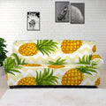 Beige Zig Zag Pineapple Pattern Print Sofa Cover