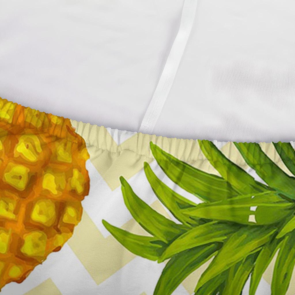 Beige Zig Zag Pineapple Pattern Print Sofa Cover