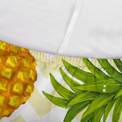 Beige Zig Zag Pineapple Pattern Print Sofa Cover