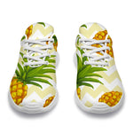 Beige Zig Zag Pineapple Pattern Print Sport Shoes GearFrost