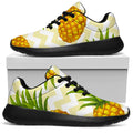 Beige Zig Zag Pineapple Pattern Print Walking Shoes