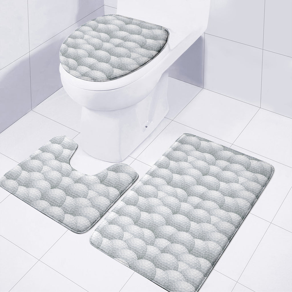 Big Golf Ball Pattern Print 3 Piece Bath Mat Set