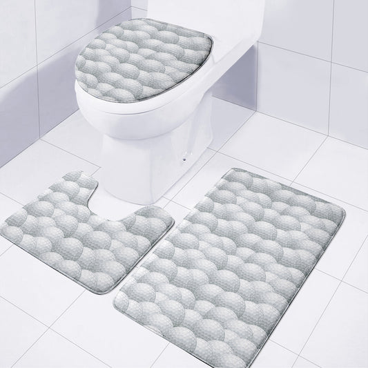 Big Golf Ball Pattern Print 3 Piece Bath Mat Set