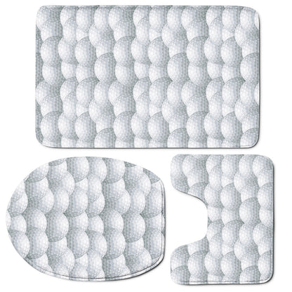 Big Golf Ball Pattern Print 3 Piece Bath Mat Set