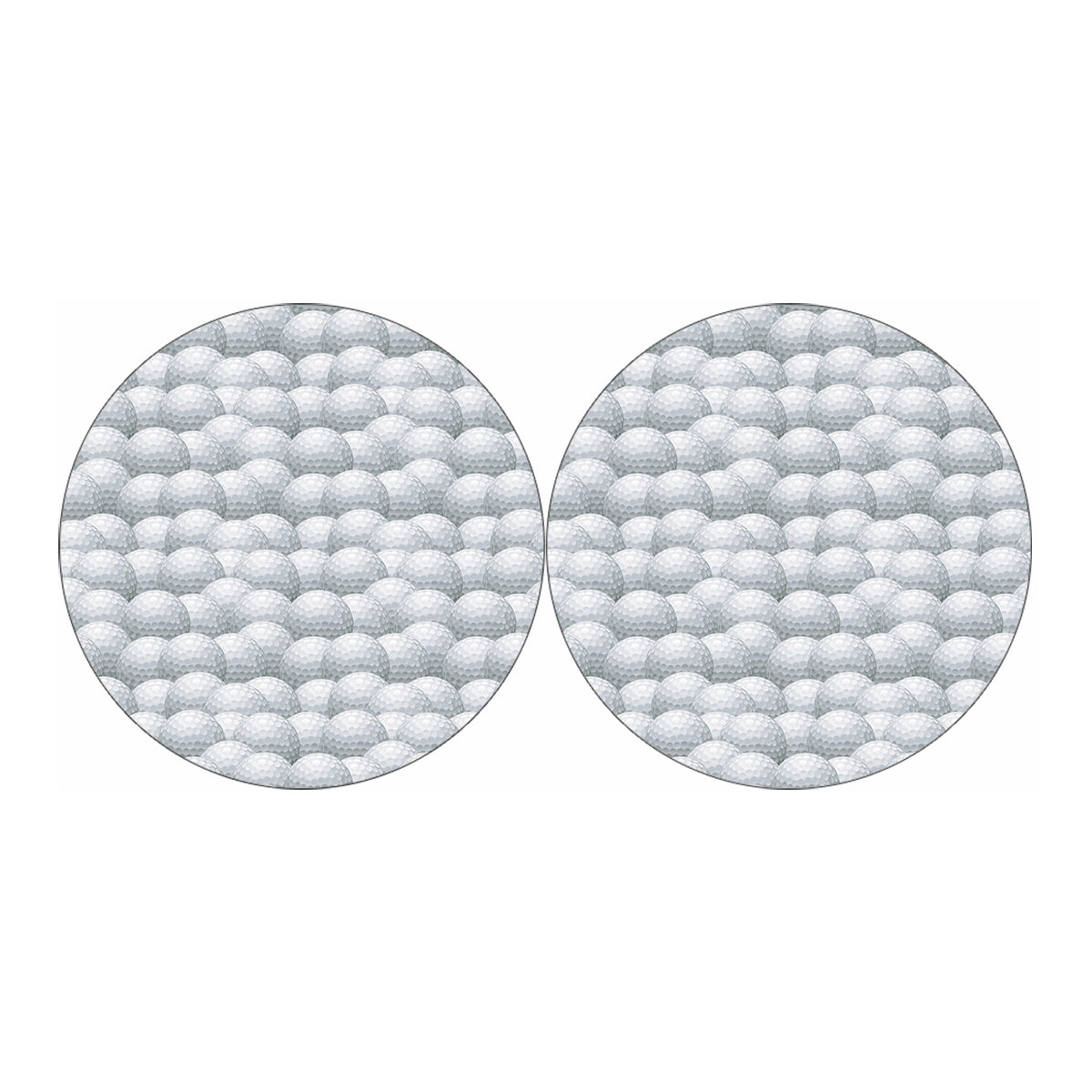 Big Golf Ball Pattern Print Car Coasters