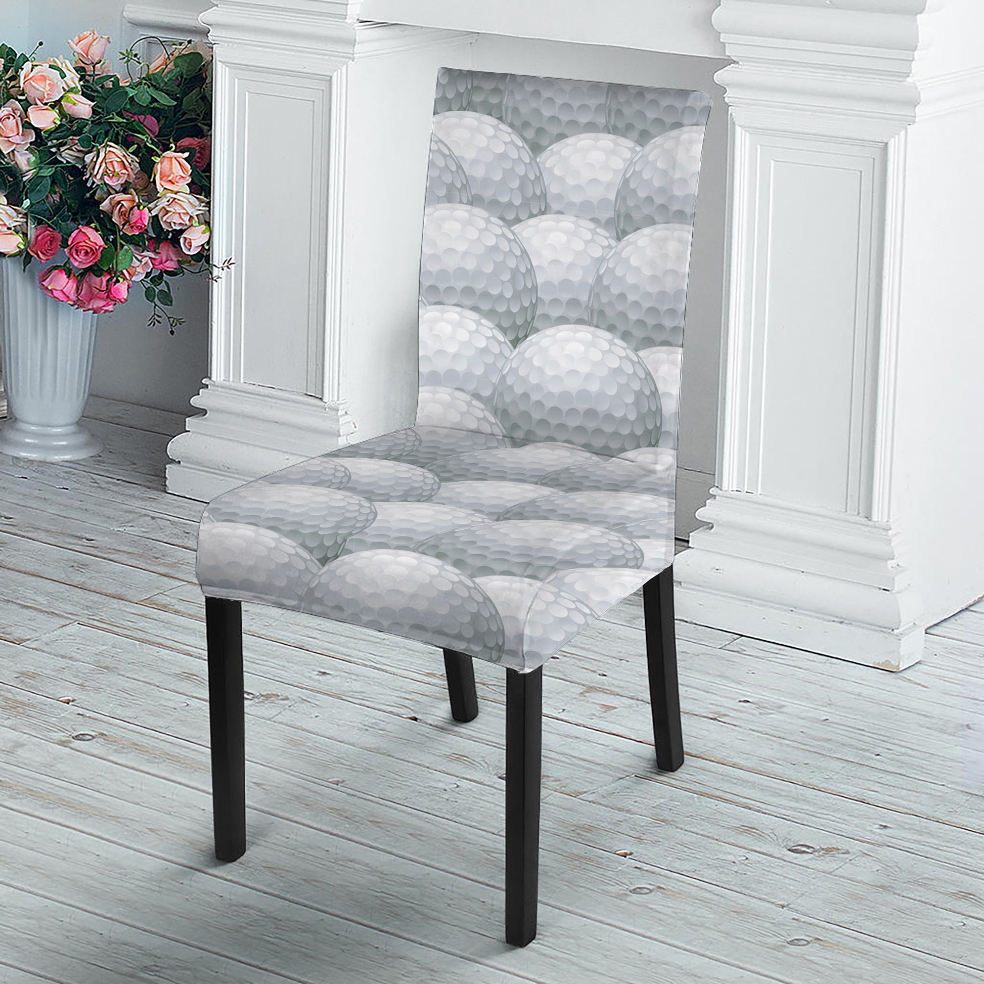 Big Golf Ball Pattern Print Dining Chair Slipcover