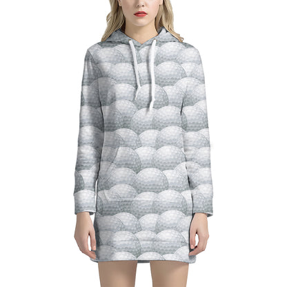 Big Golf Ball Pattern Print Hoodie Dress
