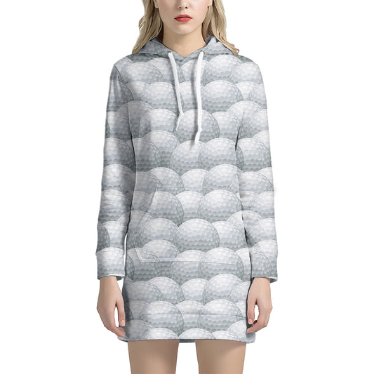 Big Golf Ball Pattern Print Hoodie Dress