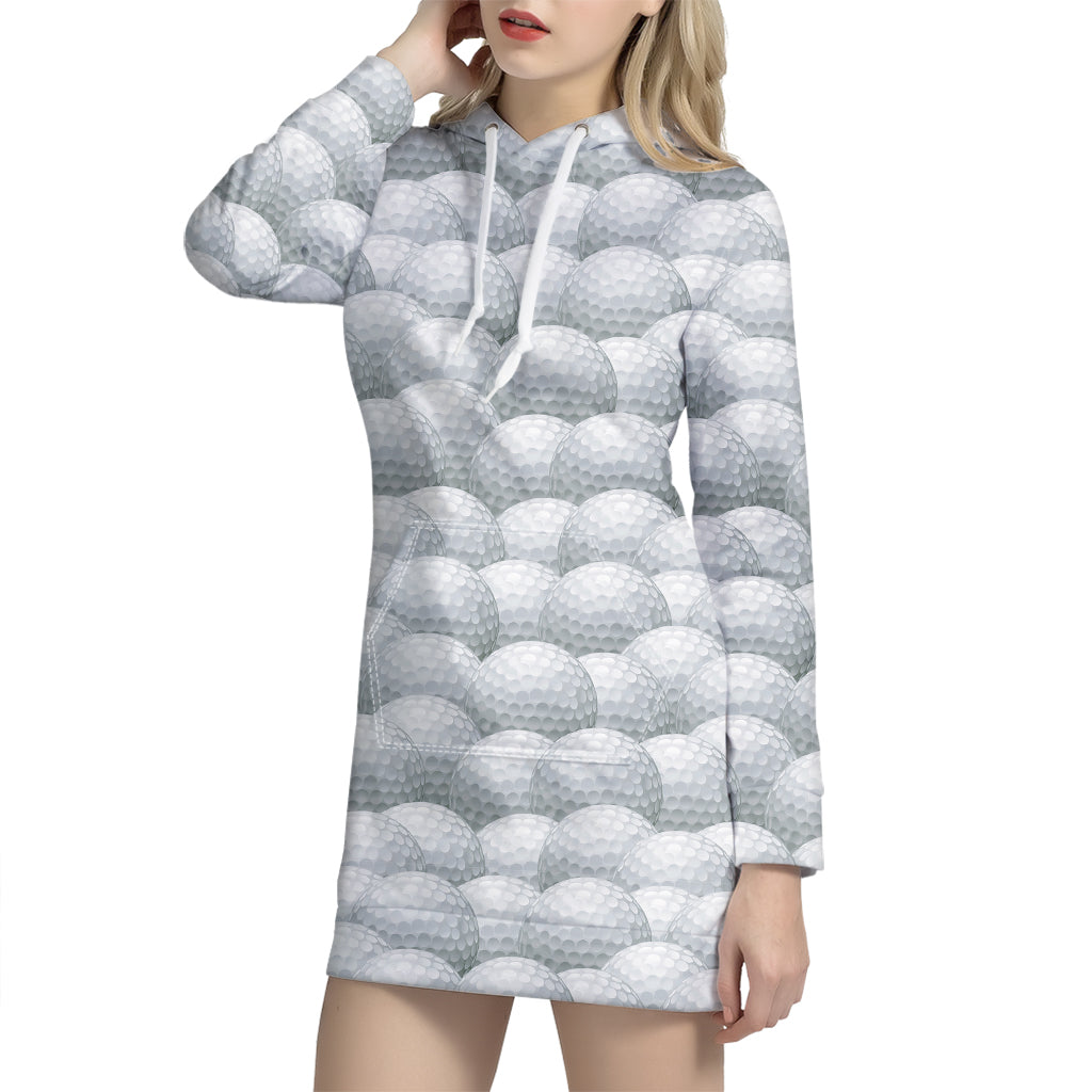 Big Golf Ball Pattern Print Hoodie Dress