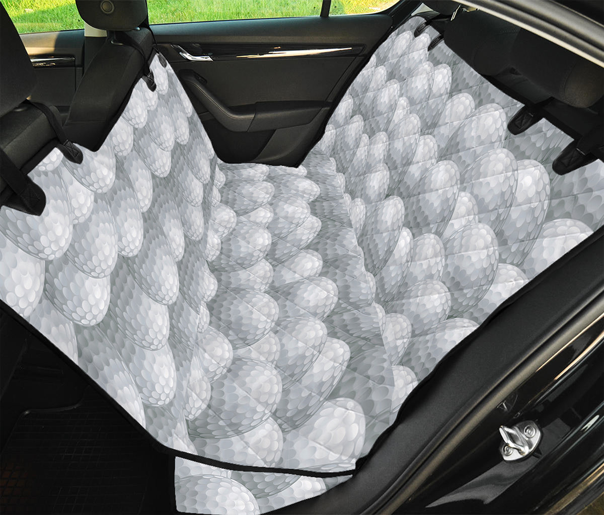 Big Golf Ball Pattern Print Pet Car Back Seat Cover