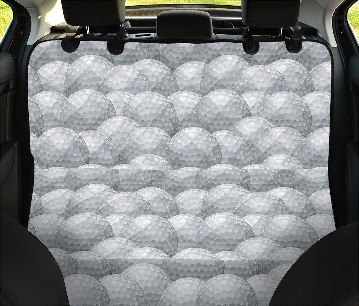 Big Golf Ball Pattern Print Pet Car Back Seat Cover