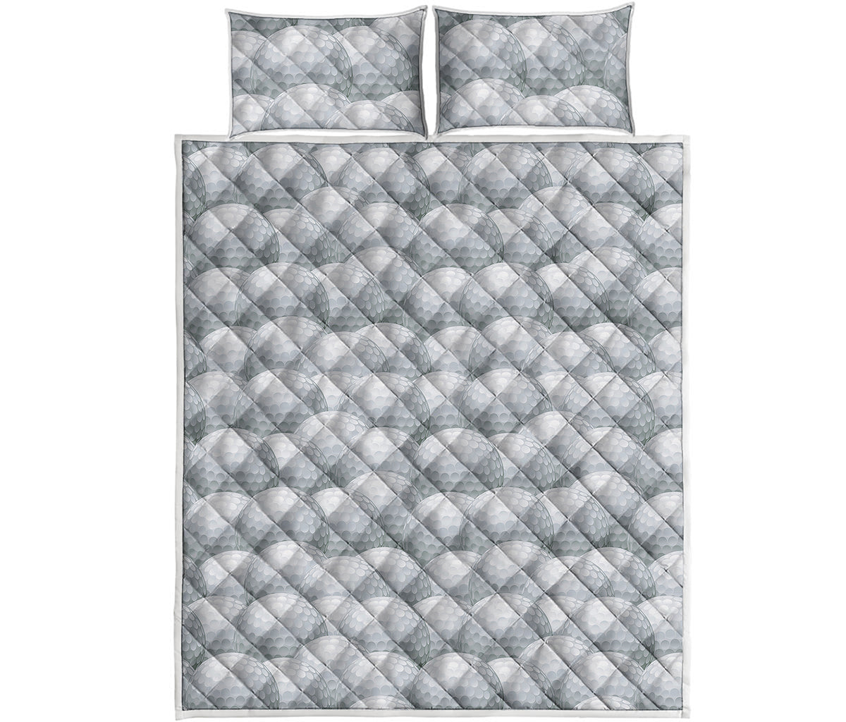 Big Golf Ball Pattern Print Quilt Bed Set