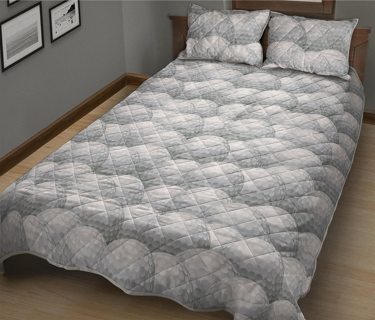 Big Golf Ball Pattern Print Quilt Bed Set