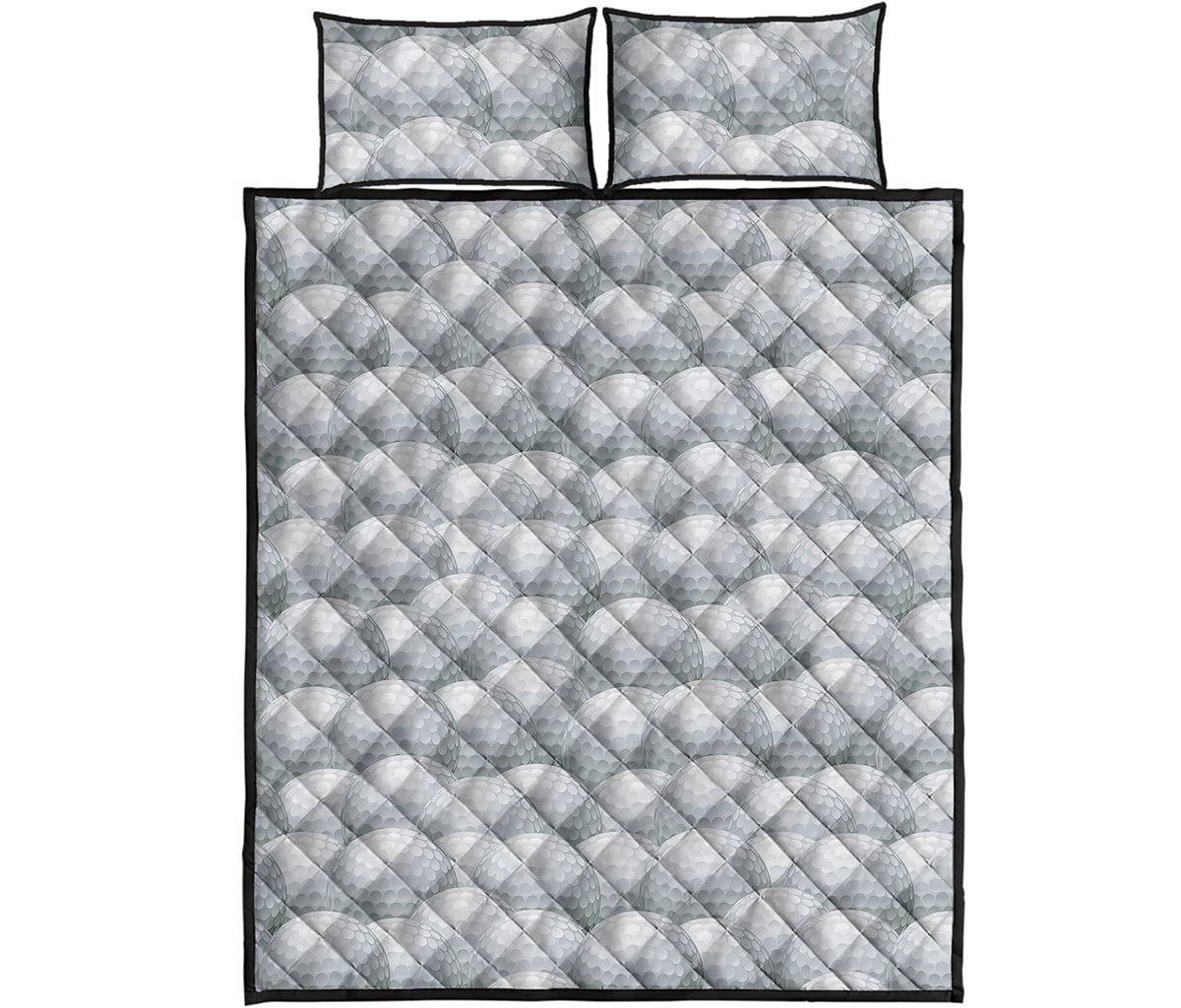 Big Golf Ball Pattern Print Quilt Bed Set