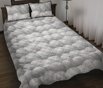 Big Golf Ball Pattern Print Quilt Bed Set