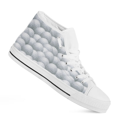 Big Golf Ball Pattern Print White High Top Shoes