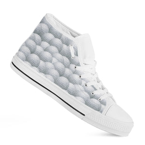 Big Golf Ball Pattern Print White High Top Shoes