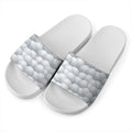 Big Golf Ball Pattern Print White Slide Sandals