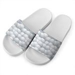 Big Golf Ball Pattern Print White Slide Sandals