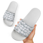 Big Golf Ball Pattern Print White Slide Sandals
