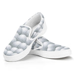 Big Golf Ball Pattern Print White Slip On Shoes