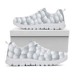 Big Golf Ball Pattern Print White Sneakers