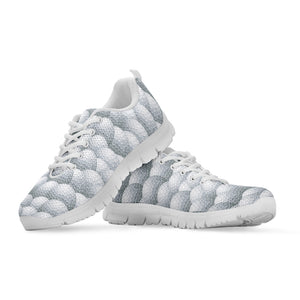 Big Golf Ball Pattern Print White Sneakers