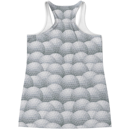 Big Golf Ball Pattern Print Women's Racerback Tank Top