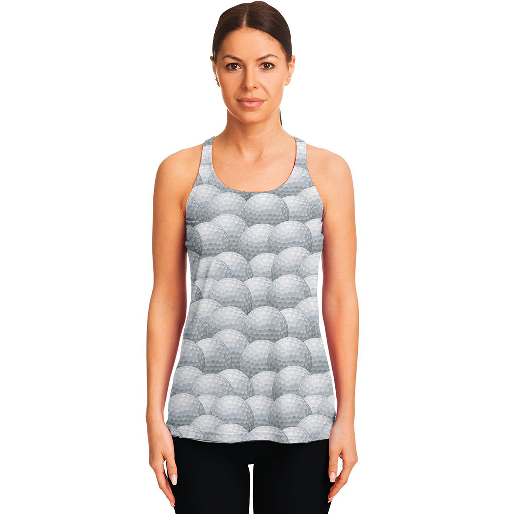 Big Golf Ball Pattern Print Women's Racerback Tank Top