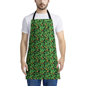 Bird Of Paradise And Palm Leaves Print Apron